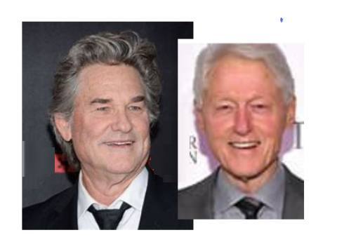 Actor Kurt Russell = Former U.S. Pres. Bill Clinton ……………………. exposed